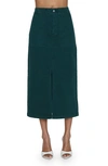 Pistola Pamela Stretch Cotton Midi Skirt In Pine