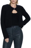 Pistola Emilie One-button Rib Crop Cardigan In Midnight