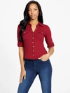 Guess Factory Barcelona Long-sleeve Polo Top In Red