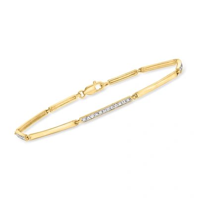 Ross-simons Diamond Bar Bracelet In 14kt Yellow Gold