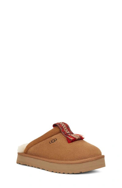 Ugg Kids' Tazzle Water Resistant Genuine Shearling Slipper In Chestnut