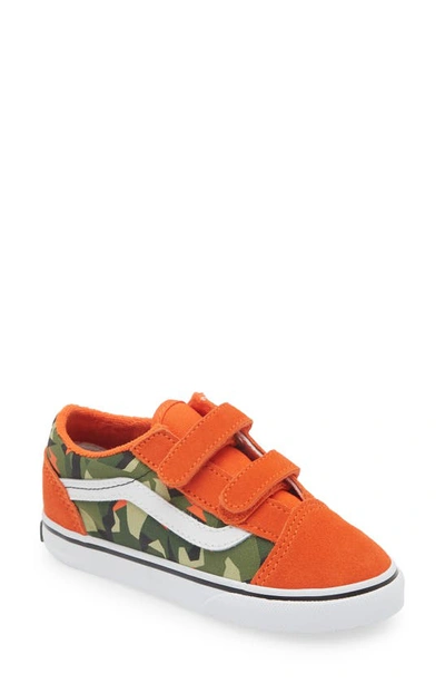 Vans Kids' Old Skool V Low Top Sneaker In Orange/ Multi