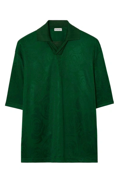 Burberry Rose Jacquard Polo Shirt In Ivy
