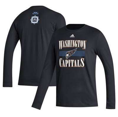 Adidas Originals Adidas Black Washington Capitals Reverse Retro 2.0 Fresh Playmaker Long Sleeve T-shirt