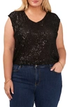 Vince Camuto Layered Hem Blouse In Rich Black
