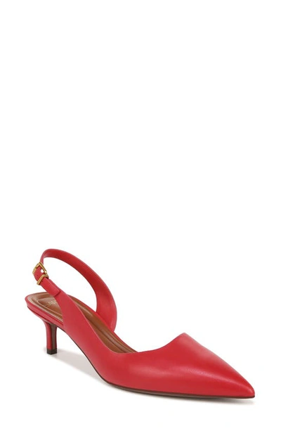 Sarto By Franco Sarto Kimberly Half D'orsay Pointed Toe Kitten Heel Pump In Red