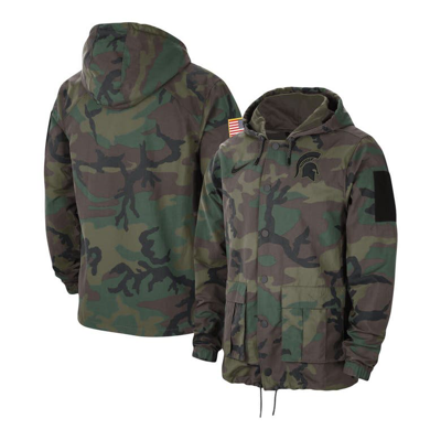 Nike Camo Michigan State Spartans Military Pack Lightweight Hoodie Performance Full-snap Jacket
