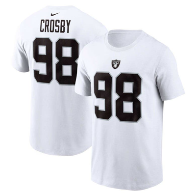 Nike Men's  Maxx Crosby White Las Vegas Raiders Player Name And Number T-shirt