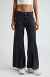 Diesel D-akii 068hn Flared Bootcut Jeans In Black/ Denim