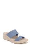 Bzees Sienna Crystal Embellished Slide Sandal In Blue Fabric
