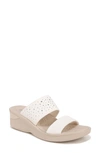 Bzees Sienna Crystal Embellished Slide Sandal In Sugar White Fabric