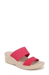 Bzees Sienna Crystal Embellished Slide Sandal In Magenta Pink Fabric