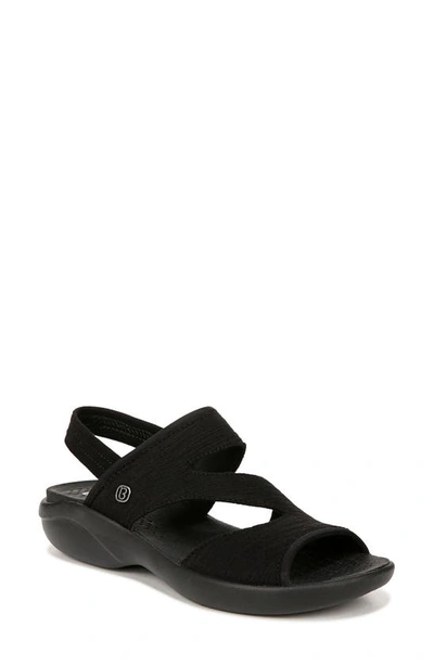 Bzees Cleo Slingback Sandal In Wavy Textured Black Fabric