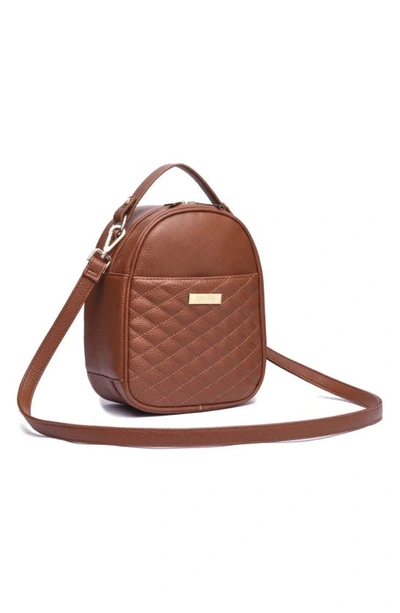 Luli Bebe Babies' Monaco Faux Leather Snack Bag In Caramel Brown