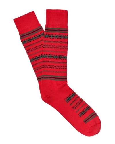 J.mclaughlin Fairisle Socks In Orange