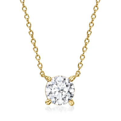 Ross-simons Lab-grown Diamond Solitaire Necklace In 18kt Gold Over Sterling In Silver