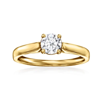 Ross-simons Lab-grown Diamond Solitaire Ring In 18kt Gold Over Sterling In Silver