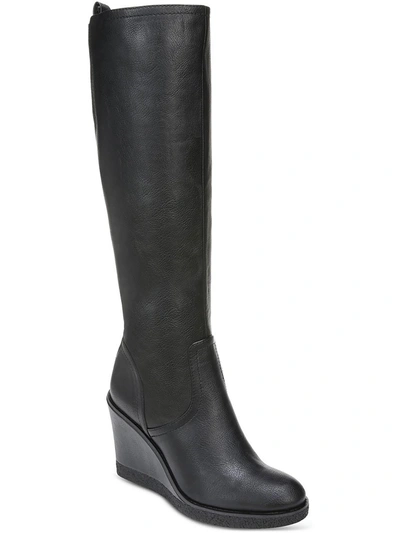 Zodiac Iggy Womens Faux Leather Pull On Wedge Boots In Black
