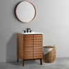 Jonathan Y Calandre 23 In. W X 18 In. D X 33 In. H Thin Linear Slat Modern Farmhouse 2-shelf Bath Vanity Cabine