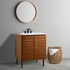 Jonathan Y Aubert 29 In. W X 18 In. D X 33 In. H Thick Linear Slat Modern Farmhouse 2-shelf Bath Vanity Cabinet