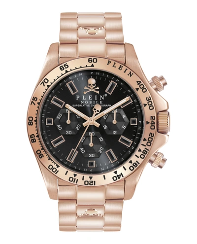 Philipp Plein Nobile Chronograph Watch In Black / Gold Tone / Rose / Rose Gold Tone