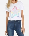 LAUREN MOSHI EDDA CRYSTAL ELEMENTS STAR TEE IN WHITE