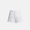 Paige Dani High Rise Denim Shorts In Aniyah Distressed In White