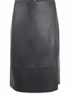 VINCE TAILORED LEATHER SKIRT IN BLACK