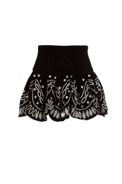 Love The Label Women's Clara Velvet Mini Skirt In Black