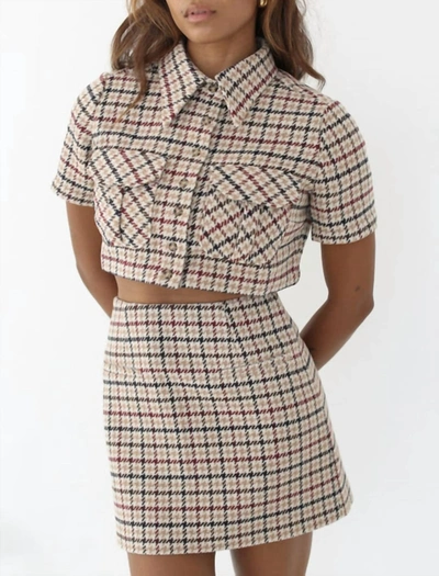 Rumored Coco Mini Skirt In Newbury Plaid Tweed In Multi