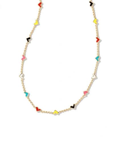 Kendra Scott Haven Heart Strand Necklace In Gold Multi Mix