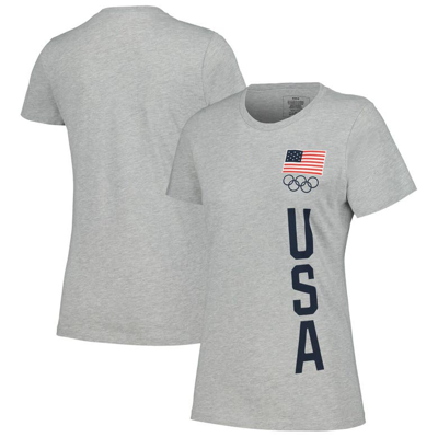 Outerstuff Heather Gray Team Usa Flag Five Rings T-shirt
