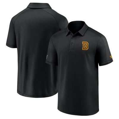 Fanatics Branded Black Boston Bruins Authentic Pro Logo Polo In Blak,blak