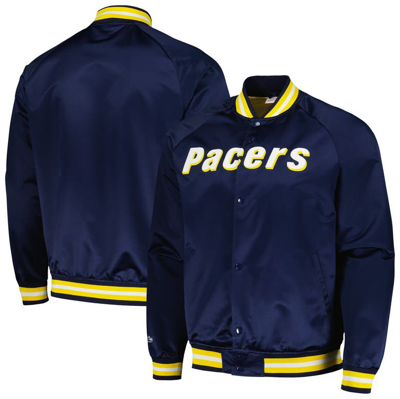 Mitchell & Ness Men's  Navy Indiana Pacers Hardwood Classics Throwback Wordmark Raglan Full-snap Jack