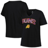 Profile Black Phoenix Suns Plus Size Arch Over Logo V-neck T-shirt In Black
