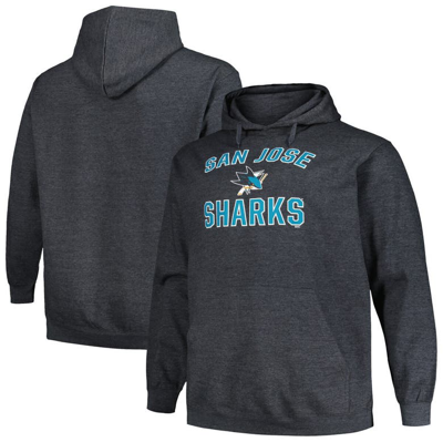 Profile Heather Charcoal San Jose Sharks Big & Tall Arch Over Logo Pullover Hoodie