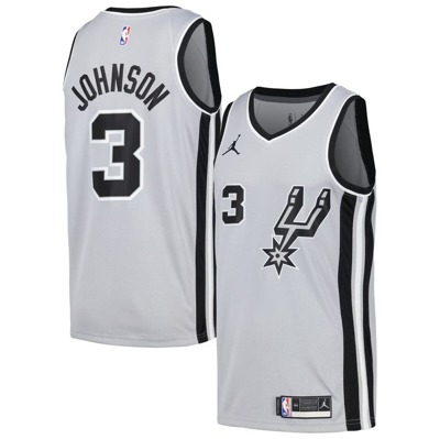 Jordan Brand Nike Keldon Johnson Silver San Antonio Spurs Swingman Player Jersey