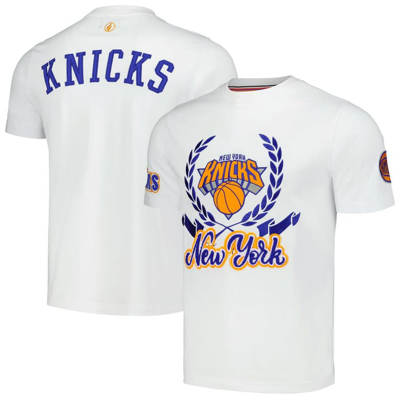 Fisll Unisex  White New York Knicks Heritage Crest T-shirt