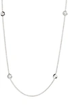 Roberto Coin Diamond Seven Station Necklace In Sterling Silver