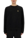 Belstaff Felpa Con Patch Logo In Black