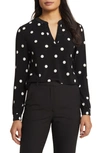 Anne Klein Print Tunic Top In Anne White/ Anne Black