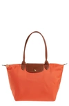 Longchamp Large Le Pliage Tote In Orange/ Orange