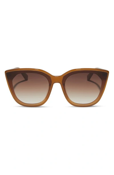 Diff Gjelina 65mm Oversize Gradient Round Sunglasses In Brown Gradient