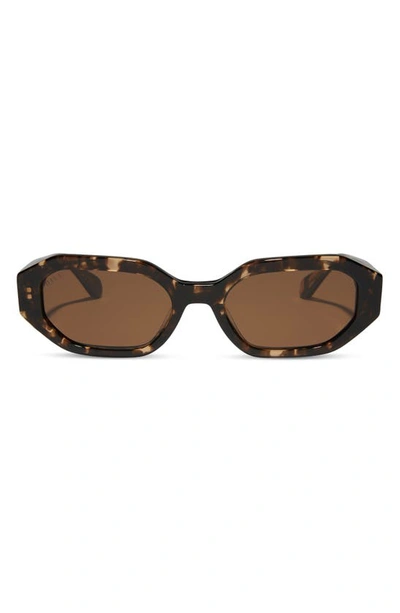 Diff Allegra 53mm Polarized Oval Sunglasses In Brown