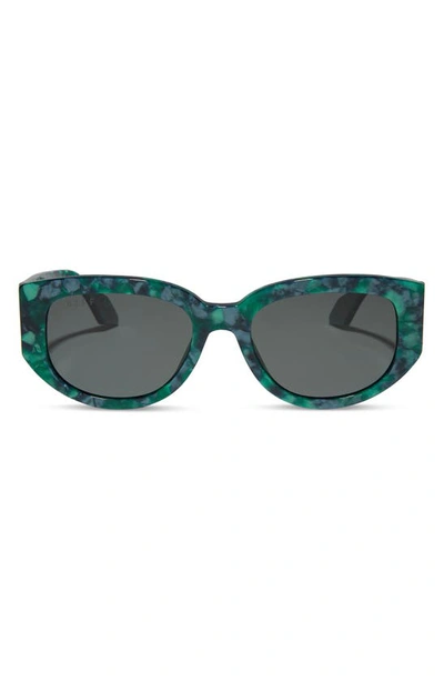 Diff Drew 54mm Polarized Oval Sunglasses In Green