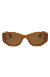 Diff Zoe 52mm Polarized Oval Sunglasses In Brown