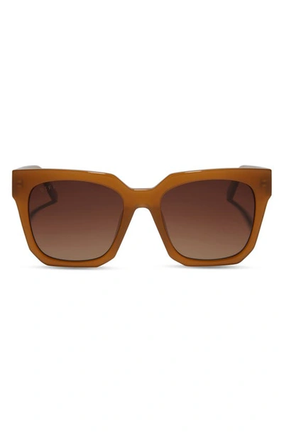 Diff Ariana 54mm Gradient Polarized Square Sunglasses In Brown Gradient