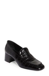 TOTÊME THE BLOCK HEEL CROC EMBOSSED LOAFER