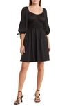 Shop Blu Pepper Satin Check Dress In Black