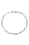 Delmar Fancy Paper Clip Chain Bracelet In Silver